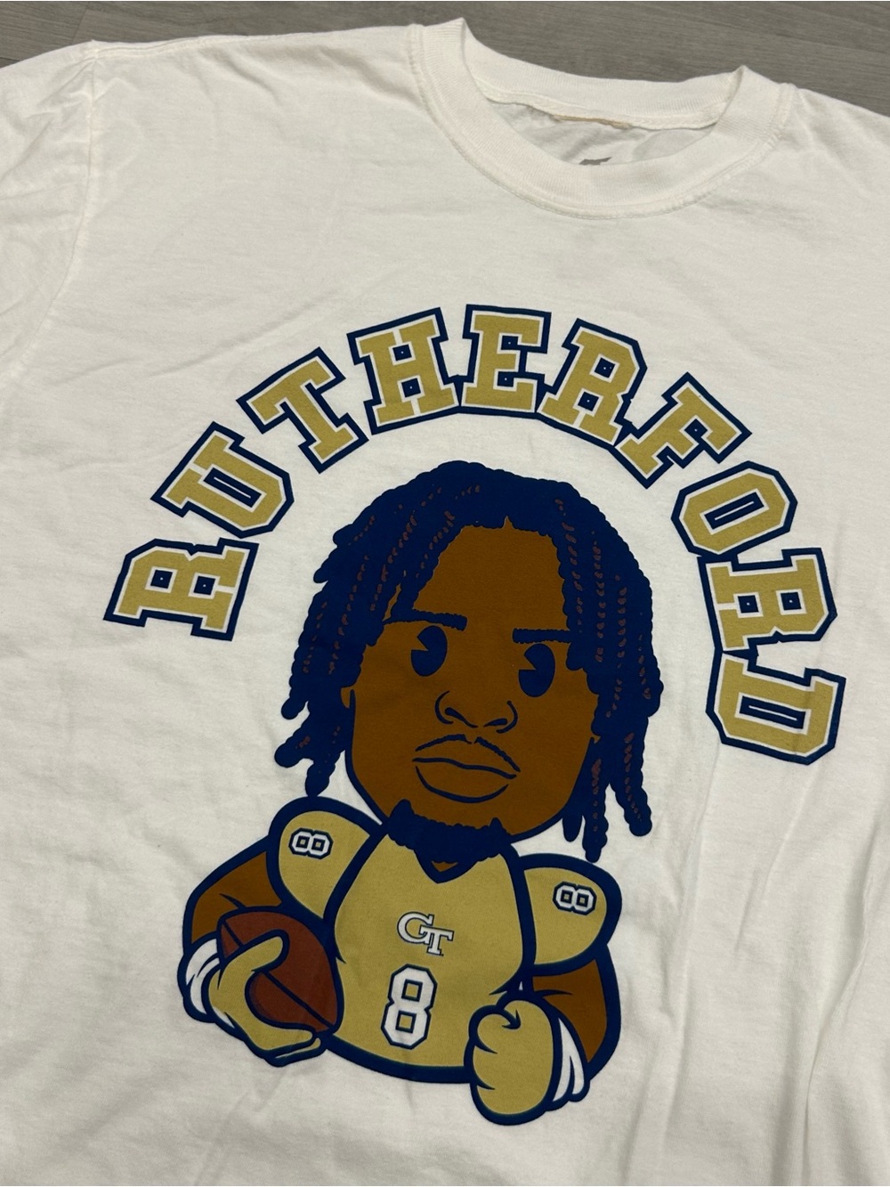 Malik Rutherford Georgia Tech Football Graphic T Shirt Men’s L Athletes Thread